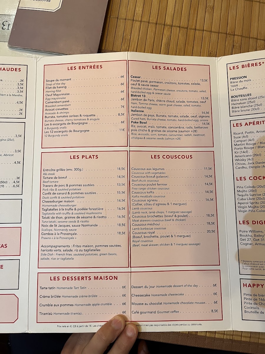 Menu Bistrot 13-2